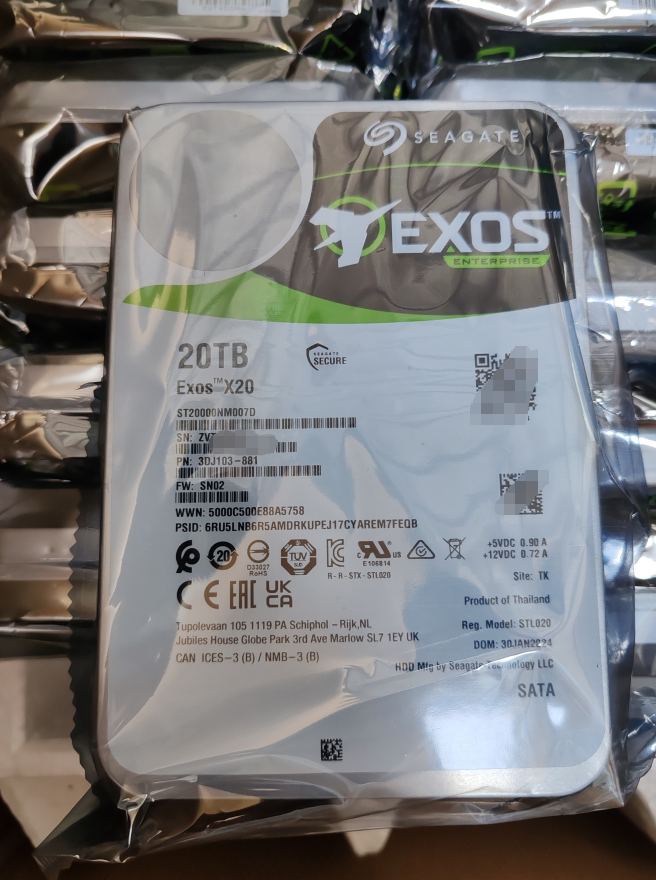 Seagate EXOS 20TB HD